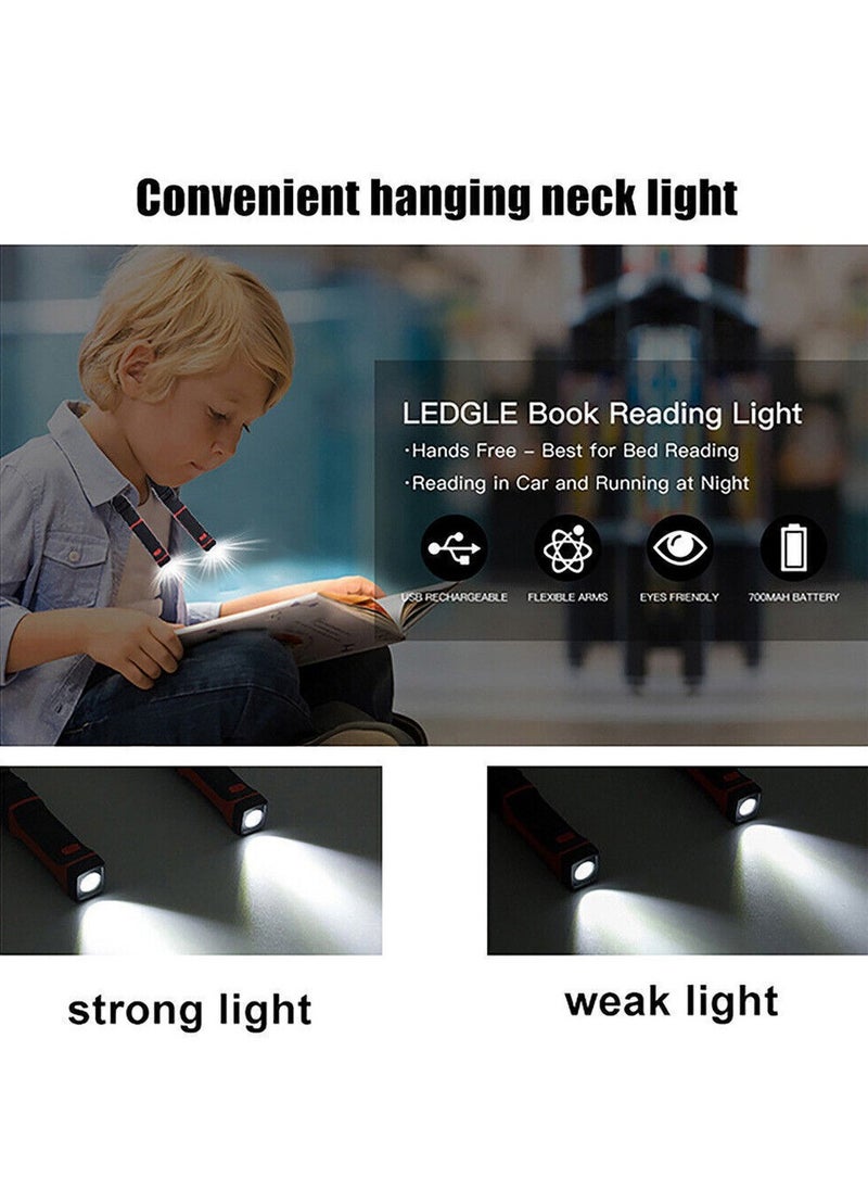Generic - Magnetic Neck Hanging Light, USB Rechargeable Reading Headlamp, LED Outdoor Lighting Camping Lantern - Image 1
