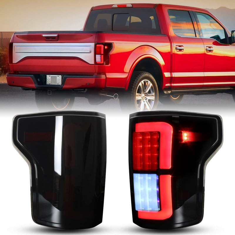POKIAUTO Full LED Tail Lights for F150 1820 Upgraded Smoked Black LED Taillights Rear Lamps Parking Lights Assembly for Ford F150 20182020 Accessories 2PCS - Image 3