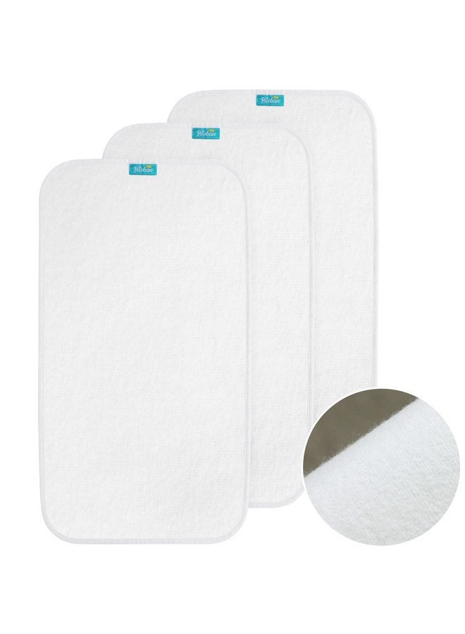 Biloban Changing Pad Liners Waterproof (3 Count), Flannel Portable & Durable Diaper Pads, White - Image 1