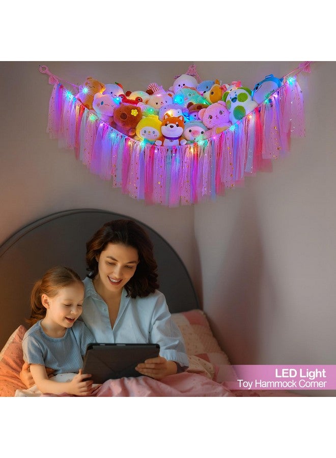 FIOBEE Stuffed Animals Net or Hammock with LED Light, Toy Hammock Hanging Stuffed Animals Storage Organizer Holder Room Décor for Nursery Kids Bedroom - Image 4