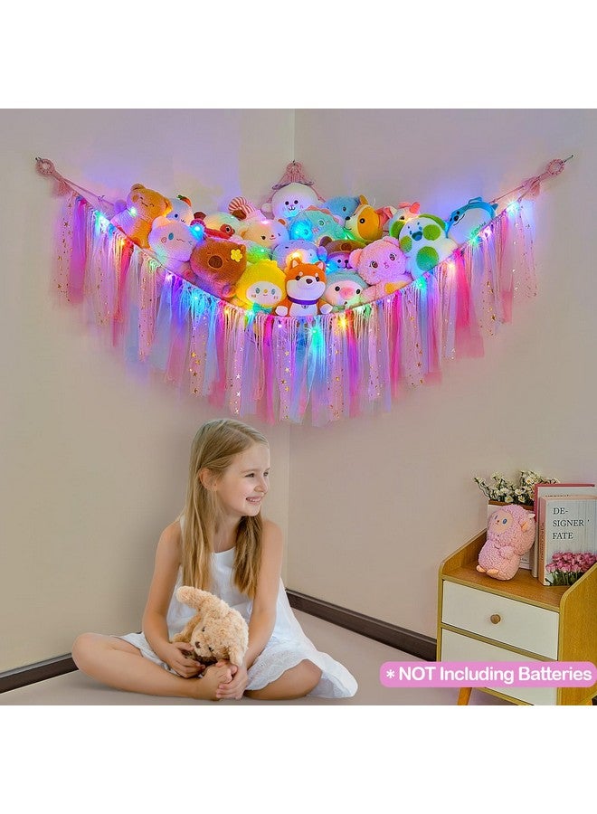 FIOBEE Stuffed Animals Net or Hammock with LED Light, Toy Hammock Hanging Stuffed Animals Storage Organizer Holder Room Décor for Nursery Kids Bedroom - Image 2