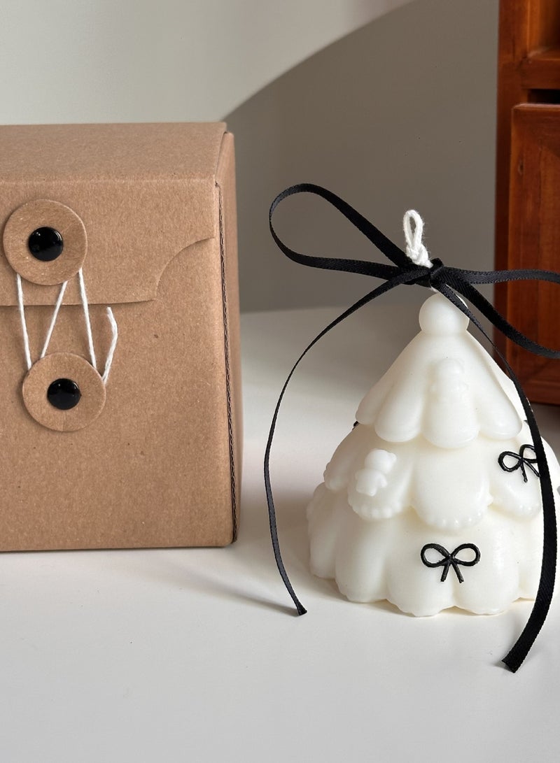 Instagram Photo Props Christmas Tree Aromatherapy Candles Hand drawn Bow Bear Candles(2-Pack)  - Image 1