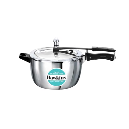 Hawkins 7 Litre Triply Stainless Steel Pressure Cooker,Wide Cooker, Inner Lid Cooker, Silver (HSST7W) - Image 1