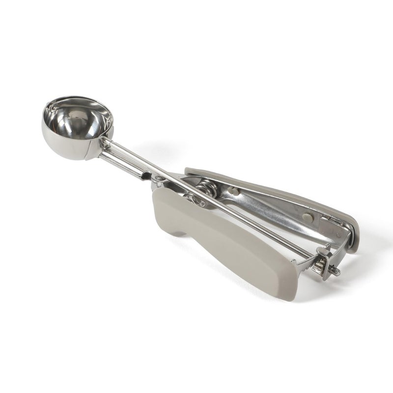 Calphalon Edge Stainless Steel Ice Cream & Cookie Scoop W/Trigger & Thermoplastic Rubber Handle - Taupe - Image 1