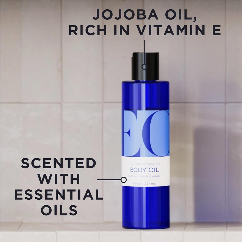 EO Calming French Lavender Body Oil for Massage & Moisture, 8 fl oz (Pack of 2) - Image 2