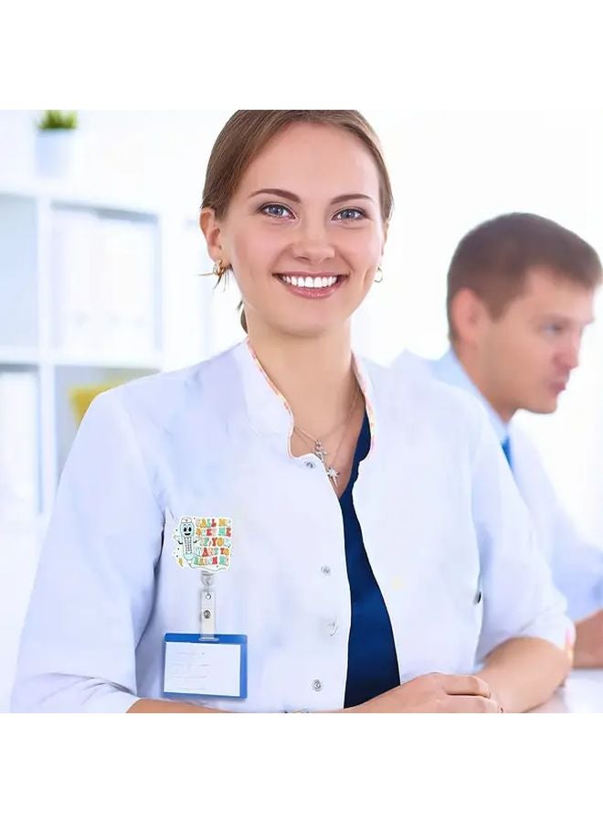 نمط 1 شارة مضحكة بكرة شارة حامل بطاقة تعريف أكريليك مع مشبك بطاقة هوية للممرضة الطالب الطبيب - Image 4