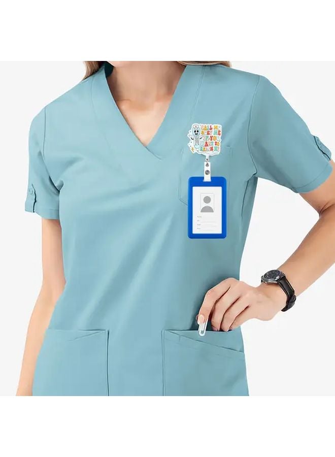 نمط 1 شارة مضحكة بكرة شارة حامل بطاقة تعريف أكريليك مع مشبك بطاقة هوية للممرضة الطالب الطبيب - Image 5