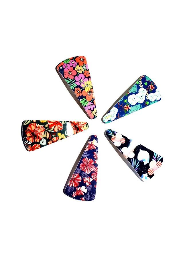 Drishti Plastic Hair Tic Tac Clips Larg Size For Girls And Women Multicolor 5 Pcs - Image 1