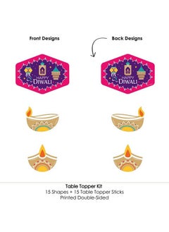 Big Dot of Happiness Happy Diwali Festival Of Lights Party Centerpiece Sticks Table Toppers Set Of 15  - Image 5