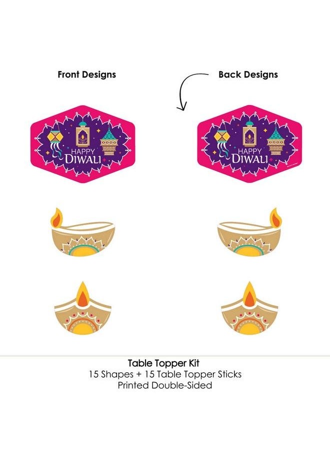Big Dot of Happiness Happy Diwali Festival Of Lights Party Centerpiece Sticks Table Toppers Set Of 15  - Image 5