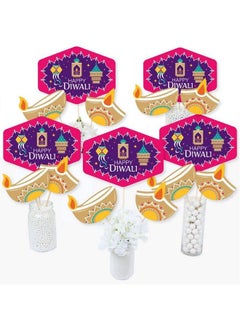 Big Dot of Happiness Happy Diwali Festival Of Lights Party Centerpiece Sticks Table Toppers Set Of 15  - Image 2