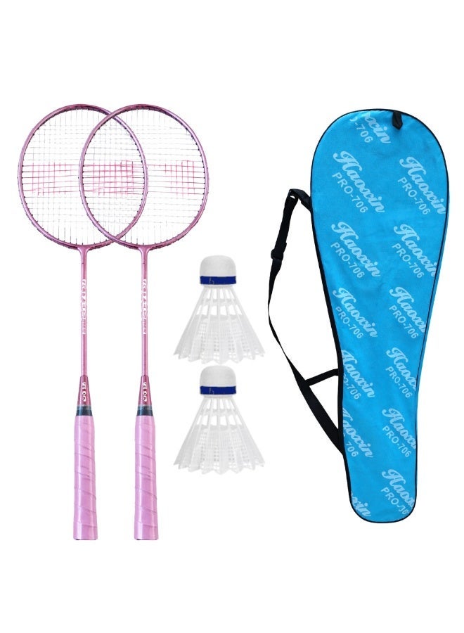 HAOXIN Professional Badminton Racket for Adults Men Women Beginners – Ultra Lightweight Durable Carbon Steel Frame with High Tension Strings, Non-Slip Comfortable Grip Handle, Indoor Outdoor Sports Training Practice Racket for Fitness Recreational Play Backyard Garden Court Game Equipment (Multi-colour) - Image 3
