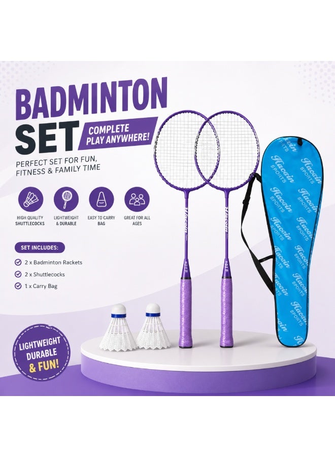 HAOXIN Professional Badminton Racket for Adults Men Women Beginners – Ultra Lightweight Durable Carbon Steel Frame with High Tension Strings, Non-Slip Comfortable Grip Handle, Indoor Outdoor Sports Training Practice Racket for Fitness Recreational Play Backyard Garden Court Game Equipment (Multi-colour) - Image 1