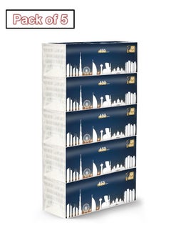 fashionhome Pack of 5 Multipurpose Use Thick 5 Ply Fragrance Free and Dye Free Tissues 450 Sheets Per Packet Family Pack Facial Tissues Gentle on Skin Lint Free Soft and High Absorbency Paper Towels Ideal for Home Office Travel  - Image 2