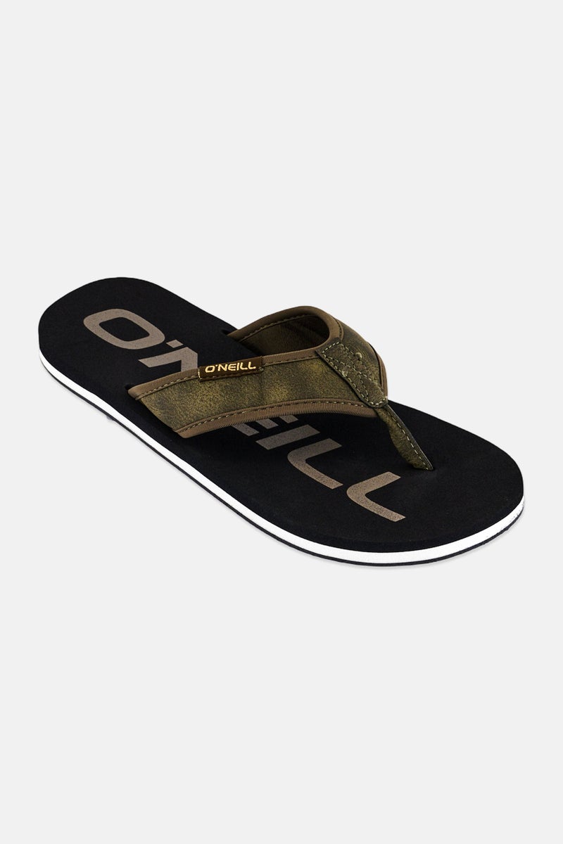 O'NEILL Men Jacky Flip Flop Brand Logo Slip On Slippers, Olive - Image 1