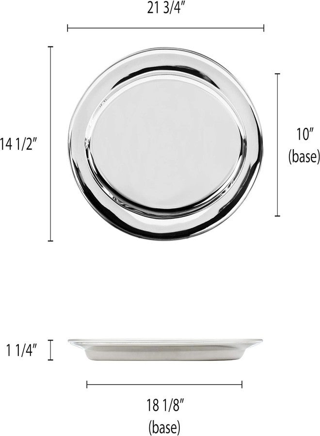 TrueCraftware- 22” Stainless Steel Oval Serving Platter - Heavy Duty Metal Serving Tray Serving Platters for Appetizer Snack Fruit Cake Server Party Food Display Tray Serving Dishes for Entertaining - Image 5