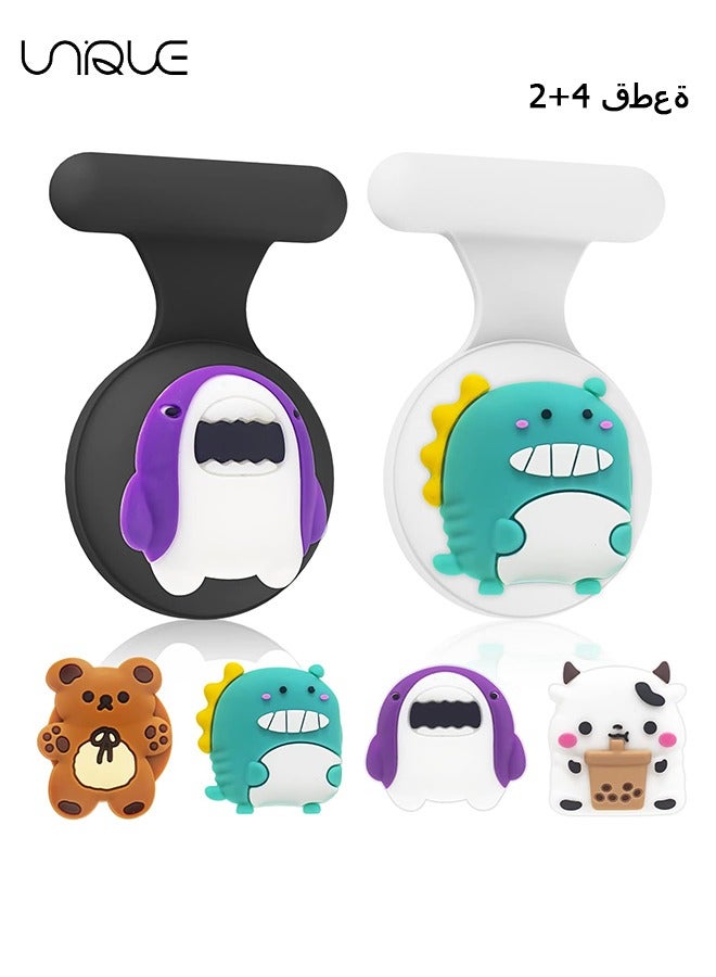 يونيك 2 + 4 قطع حامل Air Tag للأطفال ، مخفي Apple Air Tag Brooch المحمولة ، قلادة ، حزام ، معصمه GPS Tag إكسسوارات للأولاد (أسود ، أبيض)  - Image 1