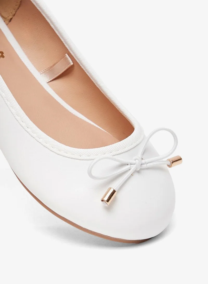 MISSY  Girls Solid Slip-On Round Toe Ballerina Shoes with Bow Accent with Cushioning for Women | Best Price UAE
