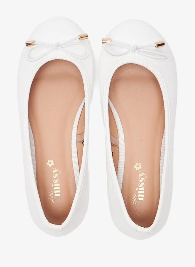 MISSY  Girls Solid Slip-On Round Toe Ballerina Shoes with Bow Accent with Cushioning for Women | Best Price UAE