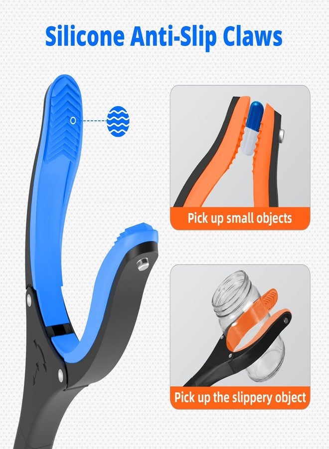 NOEAIKE 2-Pack 32"Grabber Reacher Tool,Foldable Reacher Grabber Pickup Tool with 360°Rotating Jaw & Magnetic Tip,GarbageTrash Picker Upper Grabber,Lightweight Grabbers for Seniors/Elderly(Orange/blue) - Image 4