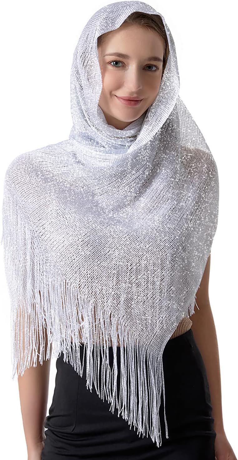 vimate Sparkling Metallic Shawls and Wraps for Evening Party/Wedding/Formal Dresses (With Free Buckle) - Image 3
