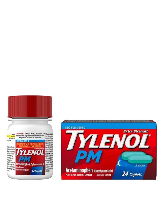 أقراص PM Extra Strength لتسكين الآلام والمساعدة على النوم، 500 مجم أسيتامينوفين، 24 قرصًا
