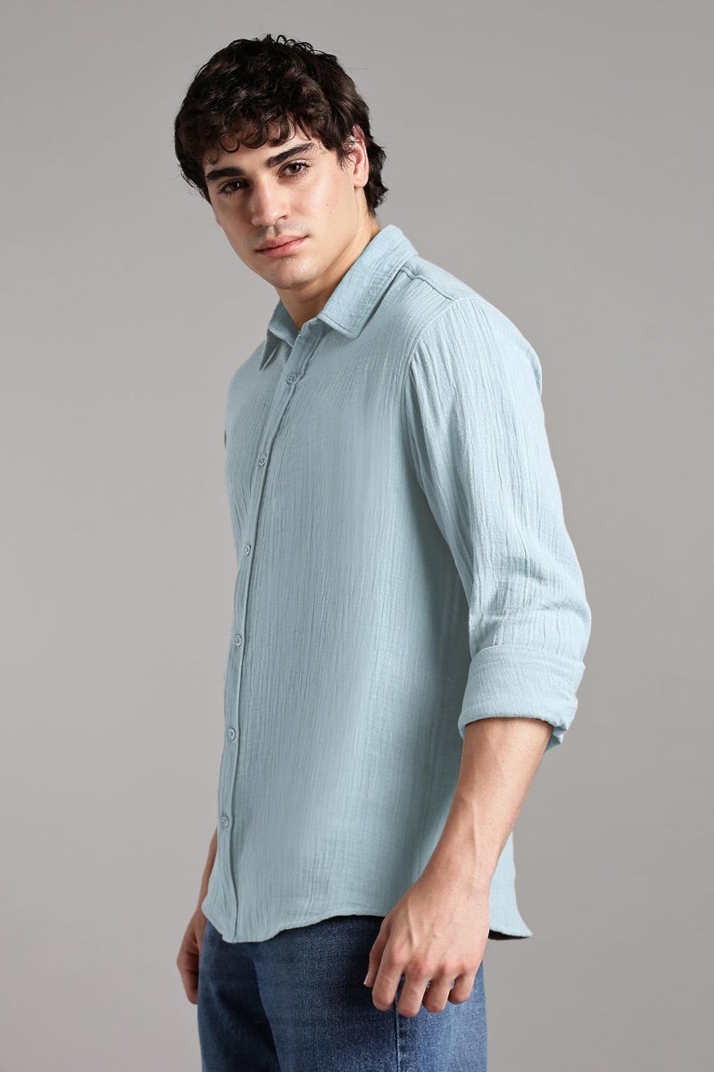 FYLTR Men's Solid Casual Shirt with Patch Pocket with Spread Collar- 100% Cotton | Regular Fit | Full Sleeves | Soft & Comfortable | Summer Shirts for Men - Image 2