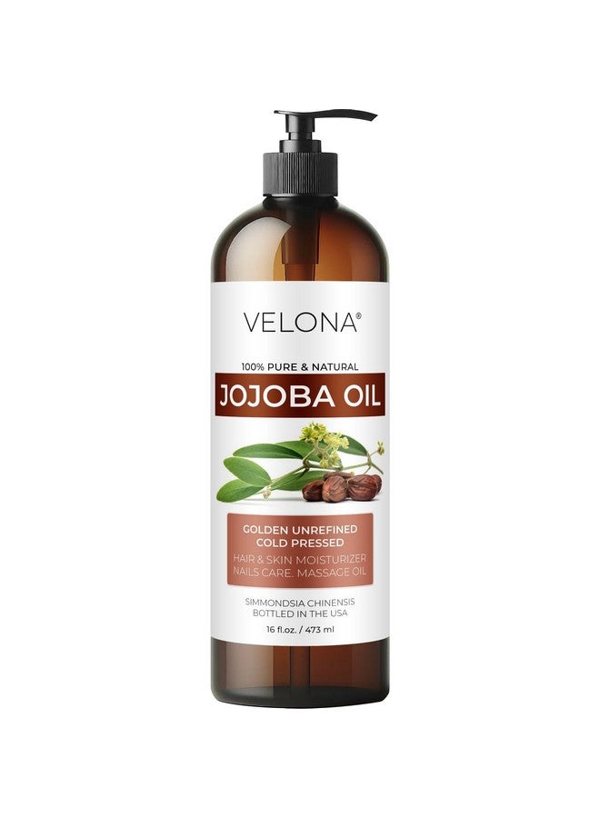 velona Jojoba Oil - 16 fl oz | 100% Pure and Natural | After Shower Body Oil | Golden, Unrefined, Cold Pressed, Hexane Free - Image 1