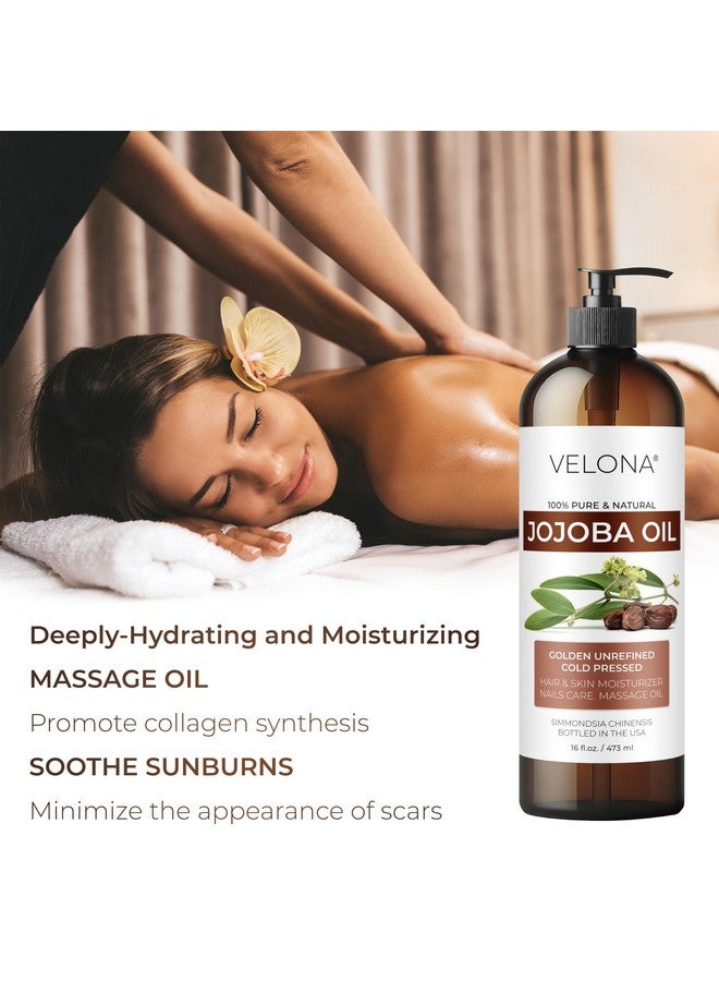 velona Jojoba Oil - 16 fl oz | 100% Pure and Natural | After Shower Body Oil | Golden, Unrefined, Cold Pressed, Hexane Free - Image 3