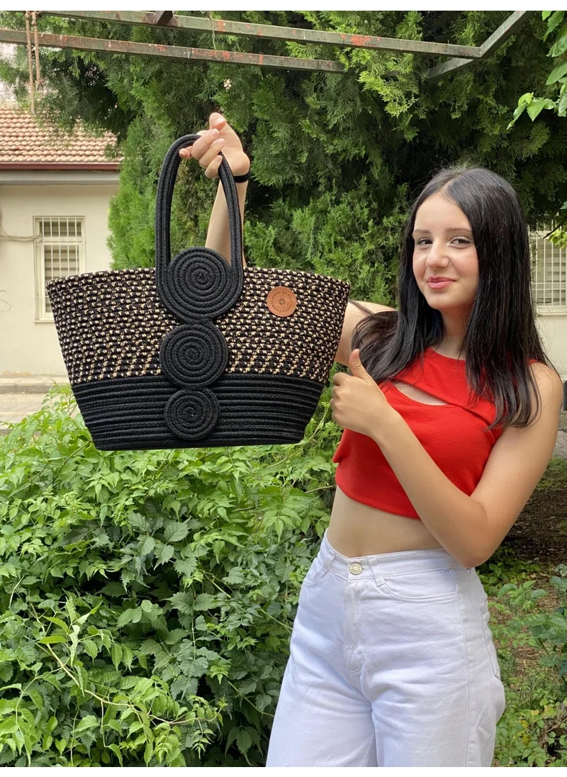 BDZ Deri Jute Straw Look Handbag Beach Bag Shoulder Bag