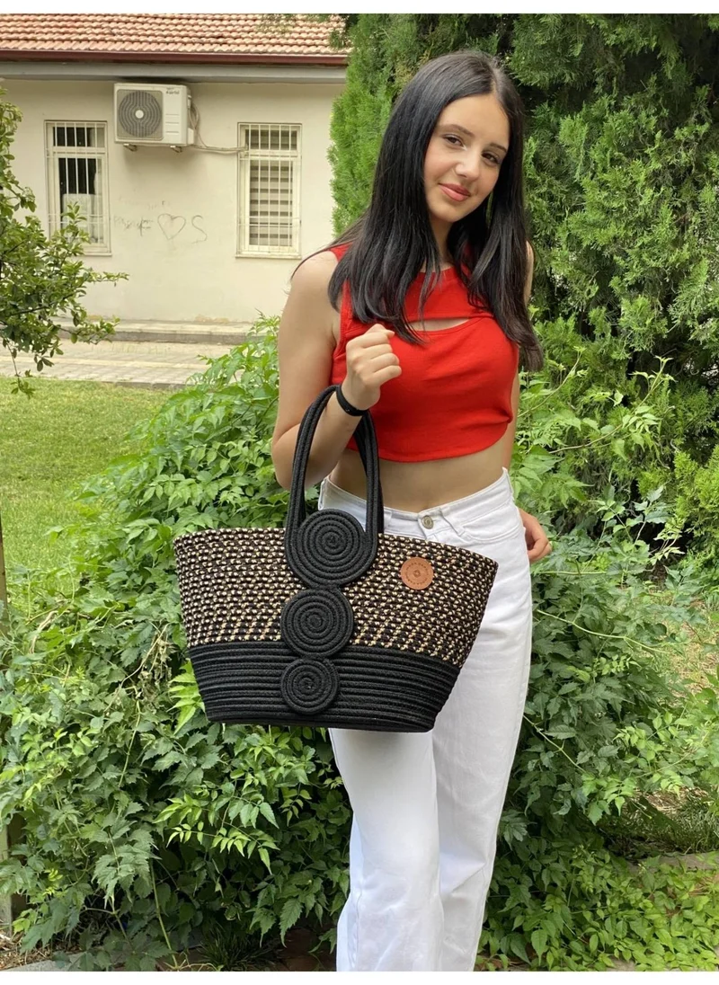 BDZ Deri Jute Straw Look Handbag Beach Bag Shoulder Bag