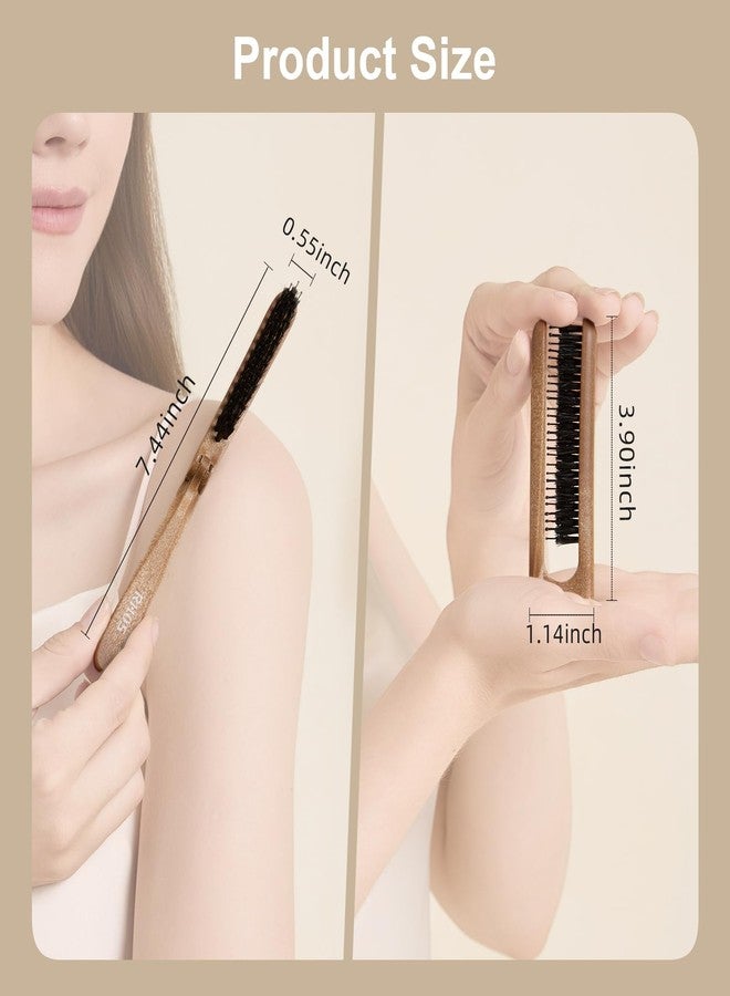 RHOS Boar Bristle Foldable Hair Brush, Portable Edge Brush, Lipstick-sized Slick Back Brush for On-the-go and Traveling Purpose - Image 3
