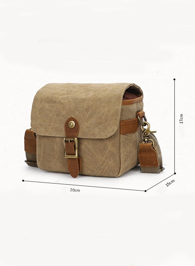 Cotton Canvas SLR Camera Bag Mirrorless Camera Bag Sony Liner Waterproof Shoulder Crossbody Camera Bag Wear-resistant - Image 5