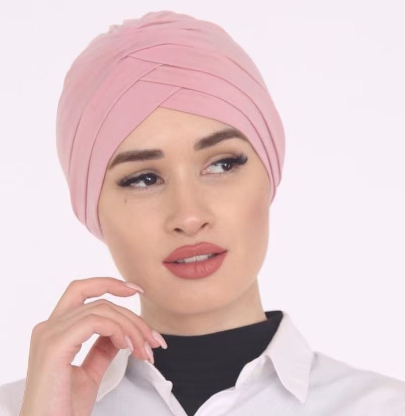 Turban Hat Side Floral Indian Head Wrap Polyester - Image 2