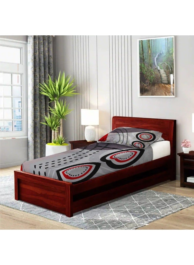 BYFT ملاءة فردية مطبوعة بنمط هندسي دائري باللون الأبيض من BYFT Orchard Comfort مع غطاء وسادة واحد 150 × 230 سم من الألياف الدقيقة  - Image 4