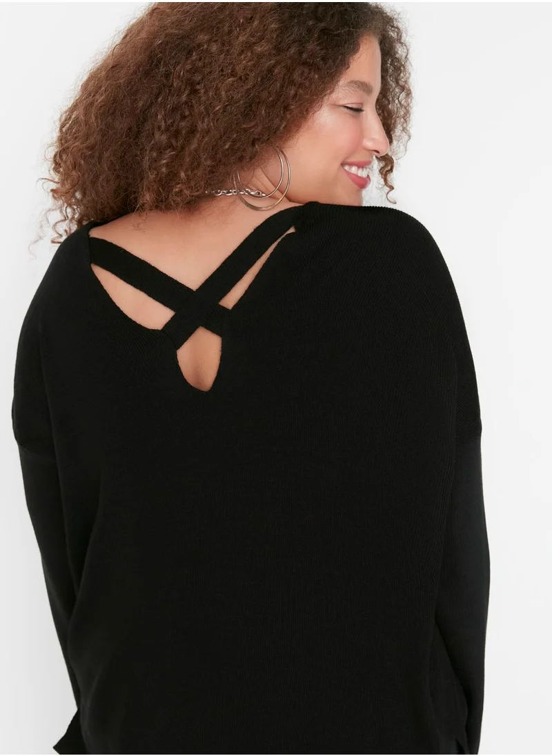 Trendyol Curve Cross Band Detail Knitted Sweater