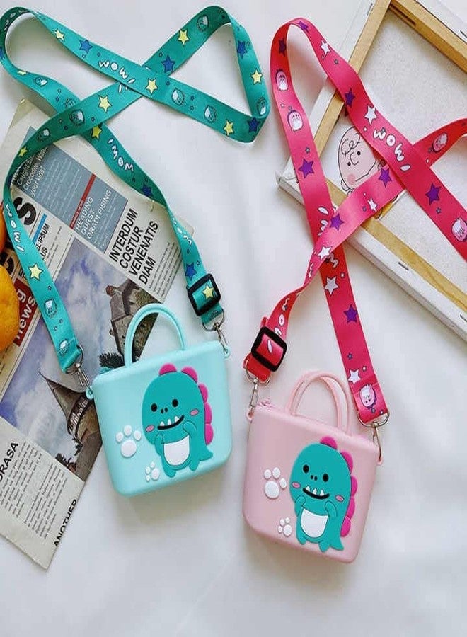 Eitheo Girls Mini Cute Baby Dinosaur Silicon sling Bag Crossbody Kids Girl's Shoulder Messenger Side Small Bag for casual party messenger bag for women Coin wallet purse party zipper pocket Travel Bag - Image 4