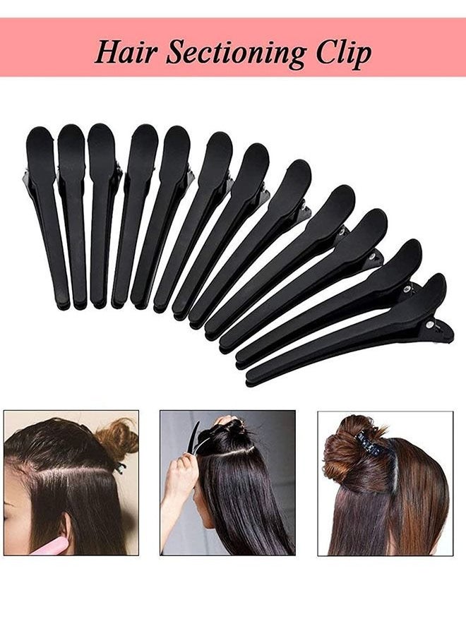 Ant 12-Piece Professional Hair Clips for Styling Sectioning, Non Slip Duckbill Tool Clips,Salon&Home Hair Cutting Clips for Hairdresser Women&Men Thick Thin Hair Clip Black  - Image 1