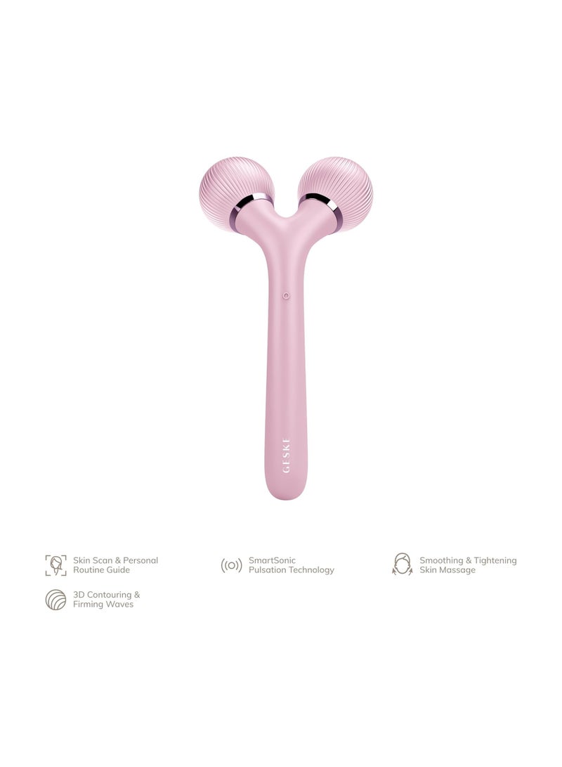 GESKE SmartAppGuided Sonic Facial & Body Roller 4 in 1 Device for Face and Body Dermaroll Professional Face Roller Tightens and Defines Body and Face Pink - Image 4