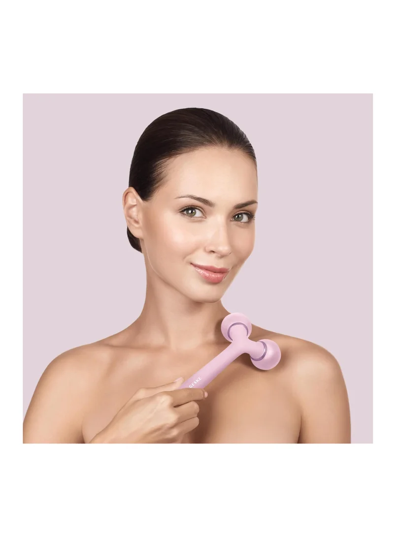 GESKE SmartAppGuided Sonic Facial & Body Roller 4 in 1 Device for Face and Body Dermaroll Professional Face Roller Tightens and Defines Body and Face Pink