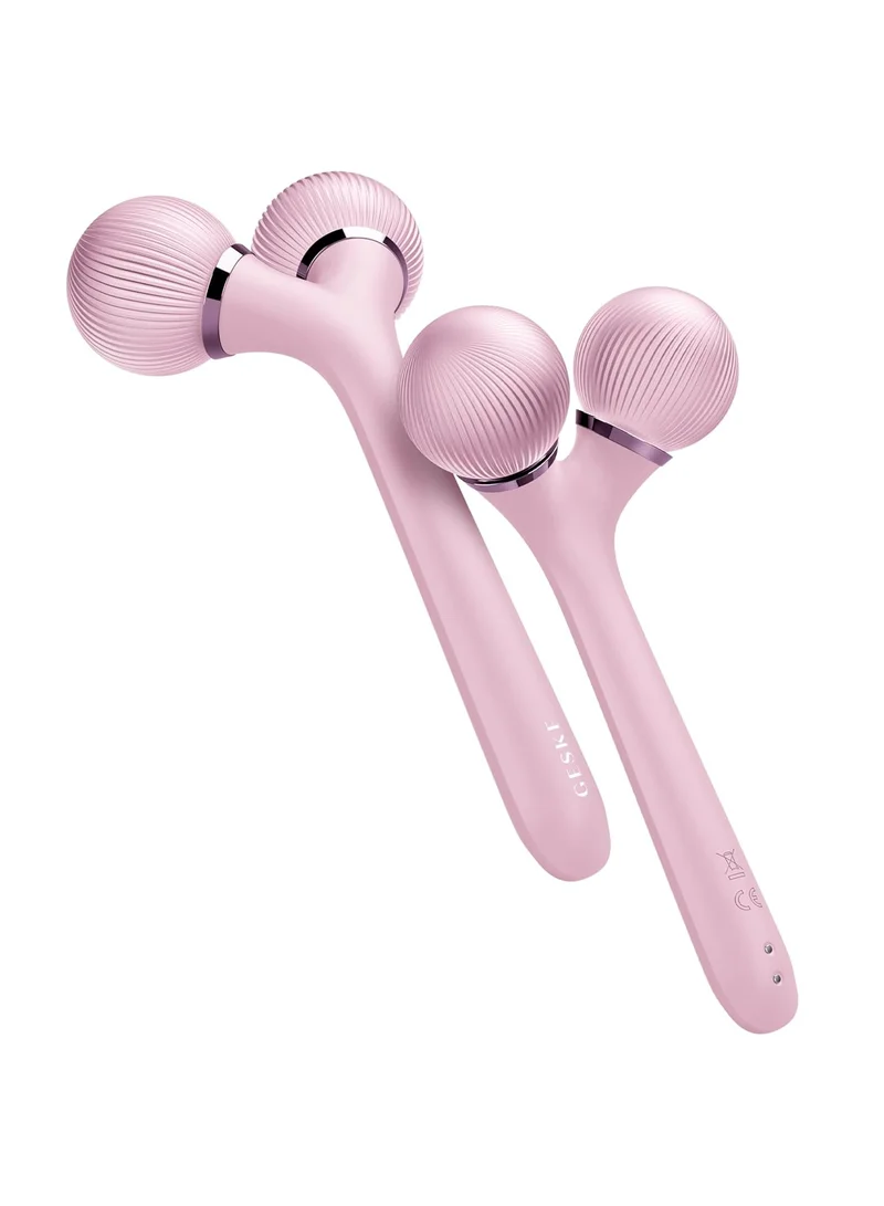 GESKE SmartAppGuided Sonic Facial & Body Roller 4 in 1 Device for Face and Body Dermaroll Professional Face Roller Tightens and Defines Body and Face Pink