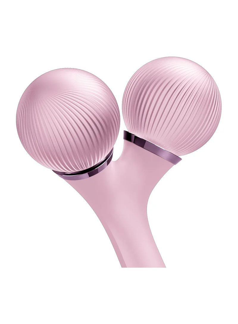 GESKE SmartAppGuided Sonic Facial & Body Roller 4 in 1 Device for Face and Body Dermaroll Professional Face Roller Tightens and Defines Body and Face Pink