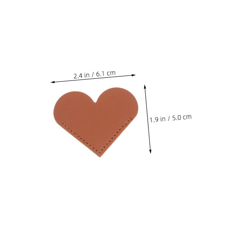18 PU Leather Heart Shaped Bookmarks Multicolor Page Corner Holders For Students - Image 3