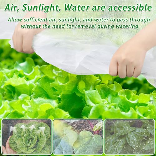 UYEDUJZ 2 Pack Garden Netting for Raised Beds, 4x2FT Raised Bed Plant Covers for Garden Protection, Fine Mesh Bird Netting Pest Barrier Screen with Drawstring and Clips for Protecting Vegetables Fruits Crops - Image 4