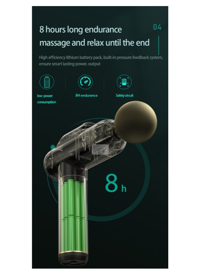 Generic Handheld pain relief body massage gun, massage device, fascia gun to relieve sports pain, 6 adjustable gear (Green)  - Image 5