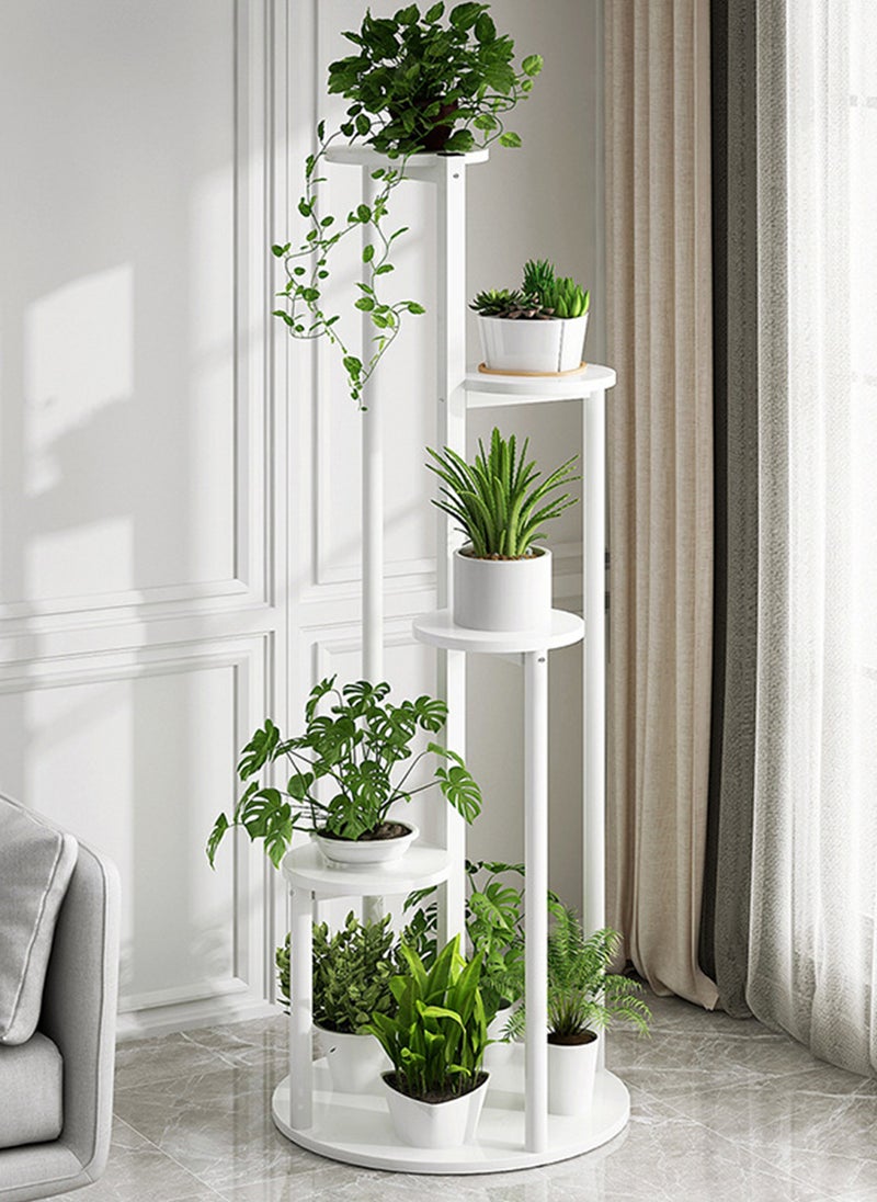 Sharpdo 5-Layer Living Room Outdoor Balcony Floor-Standing Storage Rack, Stainless Steel Mobile Flower Rack Iron 40*40*123CM - Image 1