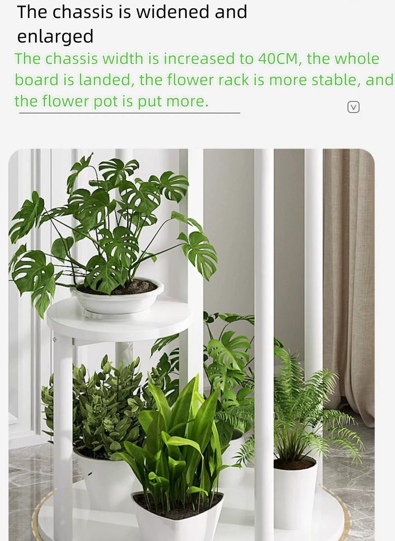 Sharpdo 5-Layer Living Room Outdoor Balcony Floor-Standing Storage Rack, Stainless Steel Mobile Flower Rack Iron 40*40*123CM - Image 2