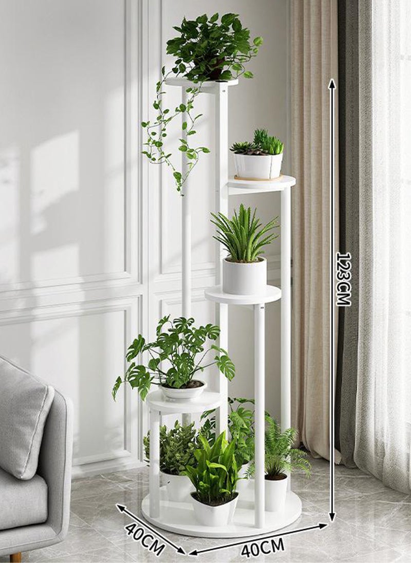 Sharpdo 5-Layer Living Room Outdoor Balcony Floor-Standing Storage Rack, Stainless Steel Mobile Flower Rack Iron 40*40*123CM - Image 3