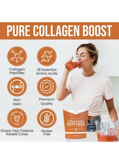 Ox Collagen Peptides Powder, Large 22Oz, Hydrolyzed Collagen, Collagen Powder For Healty Skin Hair Nail Joints, Grass Fed, Pasture Raised, Certified Cgmp, Non-Gmo, Gluten Free, 3P Tested Unflavored  - Image 3
