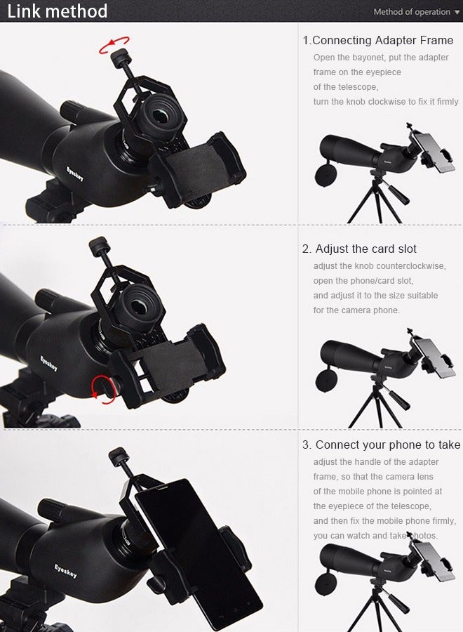 Smartphone Imaging Adapter For Celestron Telescope Capture Photos And videos Through Your Telescope or Monitor Objective Monitor Black - Image 2